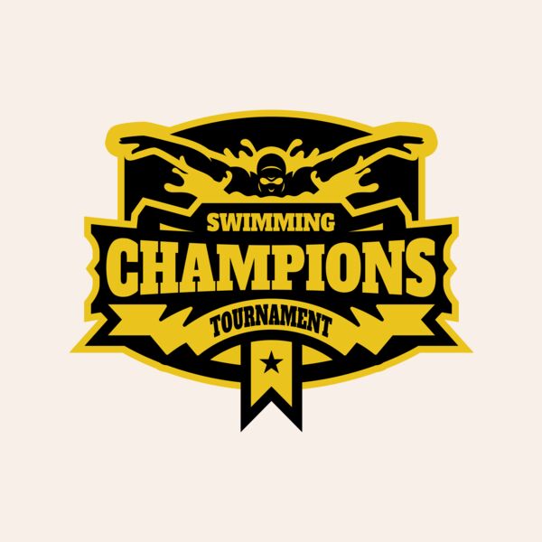 Champions Swimming Tournament logo template Thumbnail